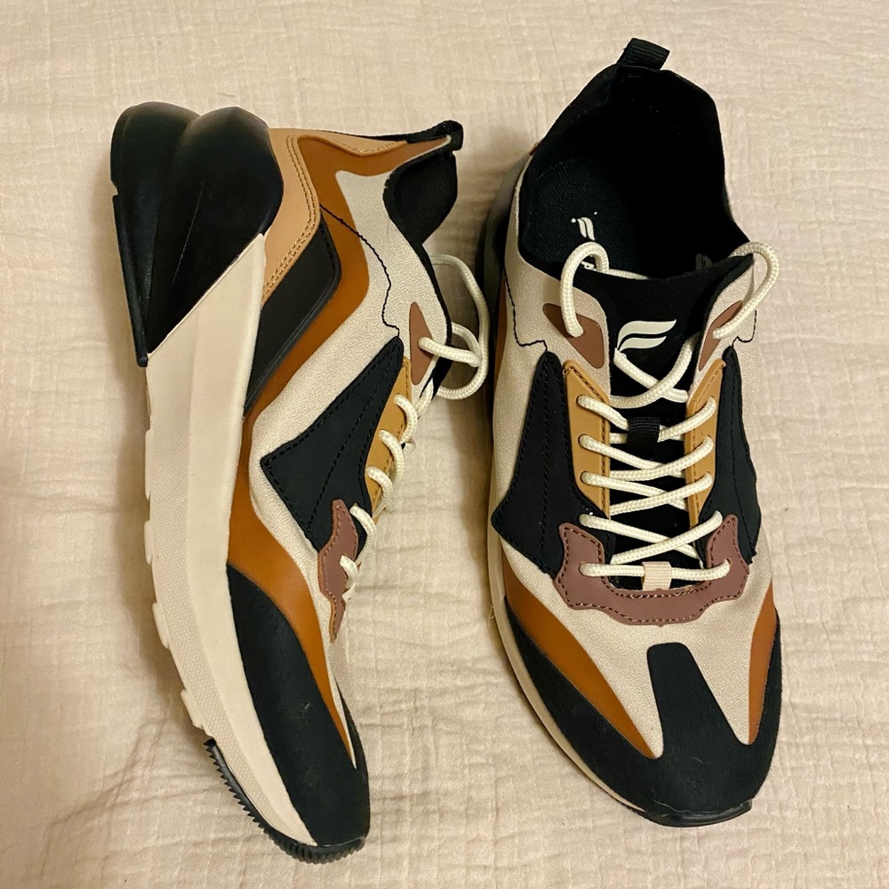 Neutral Color Block Fabletics Sneakers